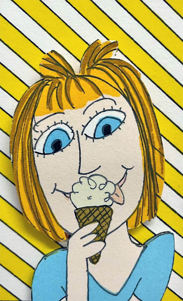 Girls like ice cream, handsigniert;3D-Grafik, 350 Exemplare,; 10,2 x 6,4 cm;1105 - Galerie Wroblowski
